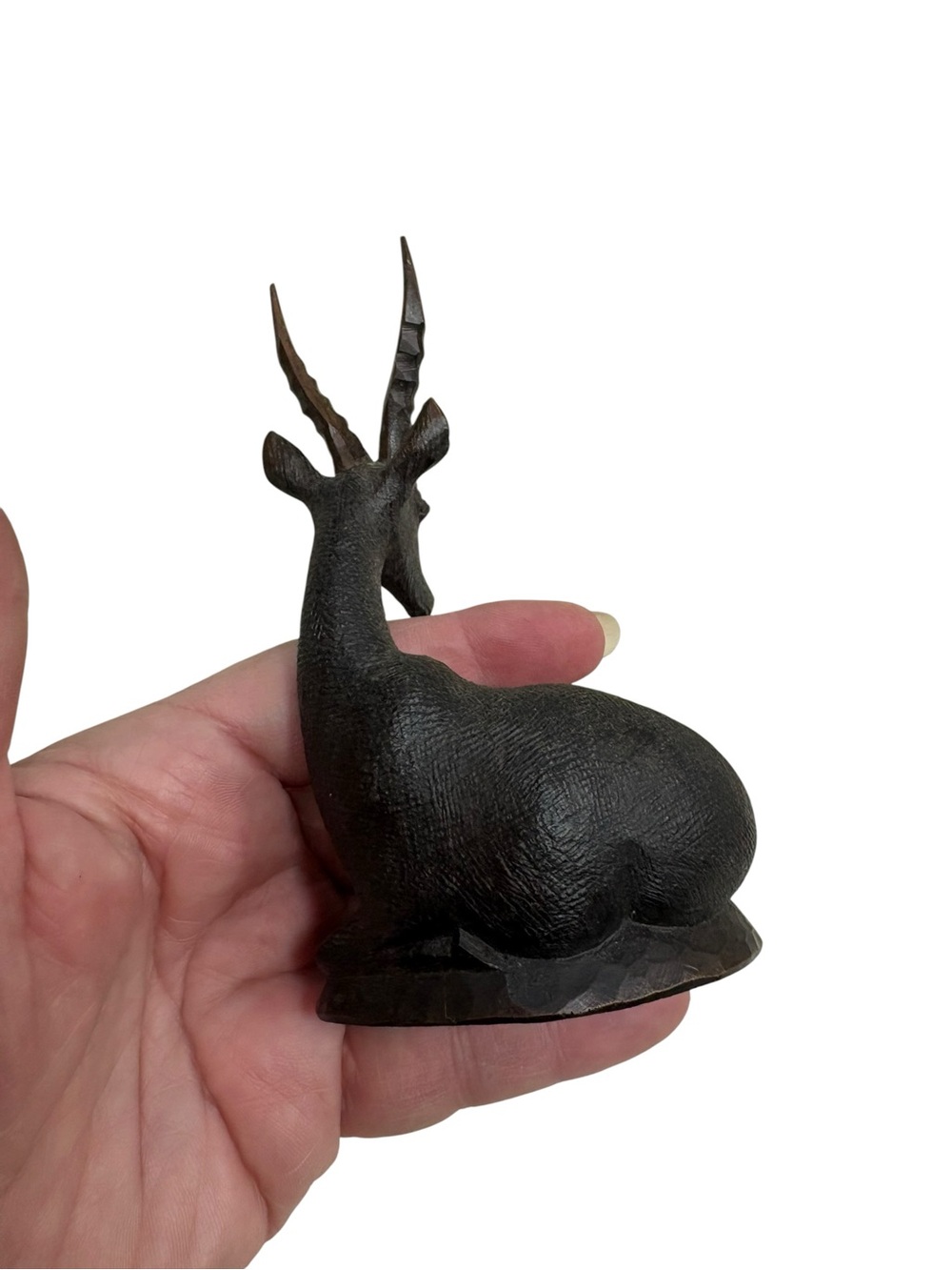 Vintage Handcarved Wooden Ebony African Antelope Gazelle Figurine Sculpture - Picture 6 of 11